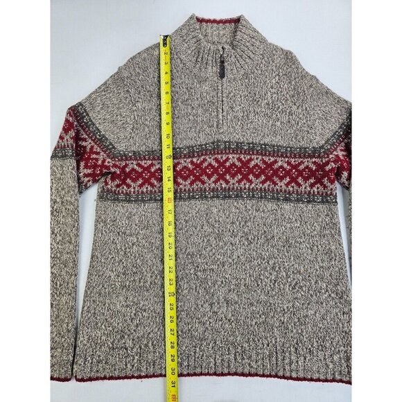 Eddie Bauer Size Large Men 1/4 Zip Lambs Wool Blend Pullover Long Sleeve Sweater - Picture 7 of 8